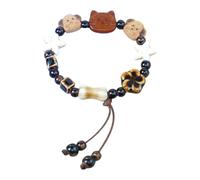 JAMNGHB Pulsera artística de cerámica con dije de perro, pulsera de cordón tejida a mano, regalo para jóvenes creadores de tendencias y amantes del arte