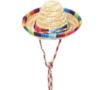 JAMNGHB Traje de fiesta mexicana para niños y adultos con poncho, sombrero, gafas de sol, maracas y bigote para diversión interactiva