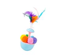 JAMNGHB Wobblers Teaser Toy Funny Teaser Pompones Divertido Ejercicio Teaser Juguete para Felinos con Pompones Tambaleantes Gatos Resistentes a Tambaleo