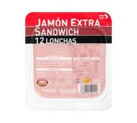 Jamón cocido extra sándwich Hacendado lonchas Paquete 250 g Pack 2