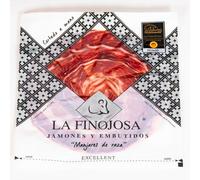 Jamón de Bellota 100% Ibérico - D.O.P. Los Pedroches - Cortado a cuhillo - 2 platos - Jamón de Pata Negra - Mínimo 36 Meses de Curación - Aroma Intenso - Dehesa de Los Pedroches - La Finojosa