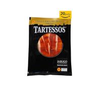 Jamón de Bellota Jamones Tartessos I Ibérico 100% DOP Jabugo I Cortado a mano I 80gr por sobre I 20 Sobres