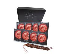 Jamón Ibérico de Cebo 50% de Raza Ibérica-8 platos 80 gr+ regalo chorizo o salchichón ibérico bellota - Envasado al Vacío - Jamón cortado a cuchillo. Fabrica.Marca Guiju-Salamanca-regalo lote.