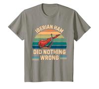 Jamón Ibérico Retro No Hizo Nada Malo Jamón Ibérico Vintage Camiseta, Niños, Pizarra, 4 años