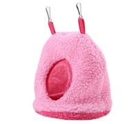 Jamón Marrón Oscuro: Cálida Cueva con Columpio para Pájaros Domésticos, Lugar para Dormir de Lana Bereber, Ideal para Periquitos, Cacatúas y Pájaros Pequeños (Pink)