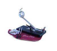 JAMONERO BASCULANTE GIRATORIO BASE MADERA COLOR NEGRO, REGALO PINZA ARCOS + CUCHILLO JAMONERO + CHAIRA + CUBREJAMÓN (BURDEOS) + PAÑO, SOPORTE JAMONERO IDEAL USO DOMÉSTICO Y PROFESIONAL (Negro)