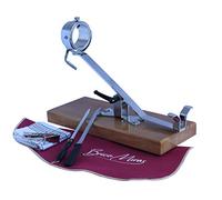 JAMONERO BASCULANTE GIRATORIO BASE MADERA COLOR NOGAL, REGALO PINZA ARCOS + CUCHILLO JAMONERO + CHAIRA + CUBREJAMÓN (BURDEOS) + PAÑO, SOPORTE JAMONERO IDEAL USO DOMÉSTICO Y PROFESIONAL (Nogal)