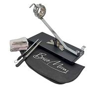 JAMONERO BASCULANTE GIRATORIO CON BASE FIBRA, REGALO PINZA ARCOS + CUCHILLO JAMONERO + CHAIRA + CUBREJAMÓN (BURDEOS) + PAÑO, SOPORTE JAMONERO IDEAL USO DOMÉSTICO Y PROFESIONAL (Fibra negra)