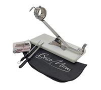 JAMONERO BASCULANTE GIRATORIO CON BASE FIBRA, REGALO PINZA ARCOS + CUCHILLO JAMONERO + CHAIRA + CUBREJAMÓN (BURDEOS) + PAÑO, SOPORTE JAMONERO IDEAL USO DOMÉSTICO Y PROFESIONAL (Fibra blanca)