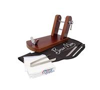 Jamonero profesional modelo Rioja madera de pino, soporte jamonero ideal para cocina doméstica y profesional, incluye regalo cuchillo, chaira, pinza Inox, paño y cubre jamones Negro(Nogal, Pack 3)