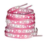 Jamron 1 Par Luminosos Cordones Nylon Planos Corazones Cordones para Zapatillas de Lona SN0701124-B Rojo Rosa 80CM