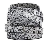 Jamron 2 Pares 9MM Ancho Tie Dye Teñido Cordones Planos para Zapatillas Deportivas Zapatos de Lona Correr 150CM Impreso Blanco