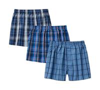 Jamron Hombre Pack de 3 Pantalones Cortos de Pijama de Algodón Suaves Cómodos Calzoncillos Boxer con Bragueta y Botones Set-E L