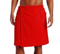 Jamron Hombre Toalla de Baño de Sauna Ajustable - Toalla de Playa Portátil con Bolsillo para Ducha SPA Piscina & Gimnasio Rojo L