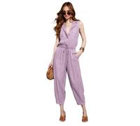 Jamron Mujer Mono Vaquero Peto Jeans Peleles sin Mangas Morado S