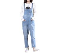 Jamron Mujer Tallas Grandes Peto Vaquero Largo Mono Casual sin Mangas Jumpsuits Playsuits Pantalones Vaqueros Stretch Azul Claro XS