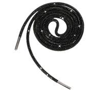 Jamron Una Pieza 4MM Brillante Cordones de Zapato Redondos con Strass Recambios Cordones para Sudadera Capucha SN0712111 Negro 140CM