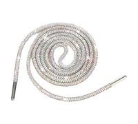 Jamron Una Pieza 4MM Brillante Cordones de Zapato Redondos con Strass Recambios Cordones para Sudadera Capucha SN0712111 Plata-2 140CM