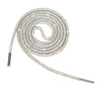 Jamron Una Pieza 4MM Brillante Cordones de Zapato Redondos con Strass Recambios Cordones para Sudadera Capucha SN0712111 Plata 120CM