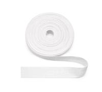 Jamsinmu Cinta blanca de algodón natural en espiga de 25 mm, cinta de tela de espiga para refuerzo de bordes, manualidades de costura, sarga de 25 mm x 10 años