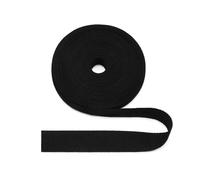 Jamsinmu Cinta negra de algodón natural en espiga de 25 mm, cinta de tela de espiga para refuerzo de bordes, manualidades de costura, sarga de 25 mm x 10 años