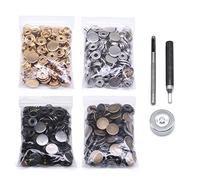 Jamsinmu Juego de 120 Remaches para Cuero Remaches Tubulares de Doble Tapa Remaches Metálicos Rápidos para Reparación y Decoración de Cuero 15mm(201#)