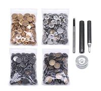 Jamsinmu Juego de 120 Remaches para Cuero Remaches Tubulares de Doble Tapa Remaches Metálicos Rápidos para Reparación y Decoración de Cuero 12.5mm(633#)