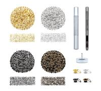 Jamsinmu Juego de ojales Eyelets Grommet, 50 unidades de 400 unidades, juego de ojales de metal, kit de herramientas para ojos y grommet, ojales de latón en set QY002-Mix 4-100#200T