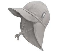 JAN & JUL Gorra Suave para Bebé Sun | Sombrero de Algodón con Solapa para el Cuello para Pequeños, Gris, 0-3 Months