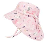 JAN & JUL Gorro de sol ajustable repelente al agua para niñas, Flores de conejo, 6-24 Months