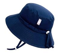 JAN & JUL Grow-with-Me Toddler Swim Hat, with UV Protection (M: 6-24 Months, Navy)