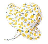 Jan & Jul Sombrero de Sol Blando Protección UV UPF 50+ para niñas (Talla: 6-12 Años, Yellow Pineapple)