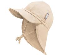 Jan & Jul Sombrero de sol con solapa en el cuello para bebés, niños y niñas, lazo con cuerdas, Avena, 6-24 Months