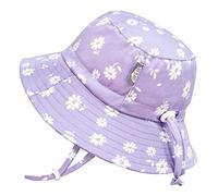 Jan & Jul Sombrero de Sol Estilo Pescador Ajustable, algodón, para niñas (Talla: 6-12 Años, Margarita Morada)