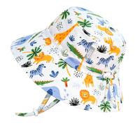 Jan & Jul Sombrero de sol Grow-with-Me para bebés y niños pequeños UPF 50+ cubo de algodón, con ala grande, Safari, 0-6 Months