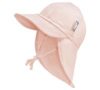 Jan & Jul Sombrero de sol infantil para verano con cuerdas y solapa para el cuello, Rosado claro, 0-3 Months
