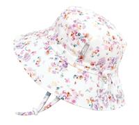 Jan & Jul Sombreros de algodón para niñas 'Grow-with-Me' para bebés y niños, Pretty Petals, 0-6 meses