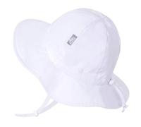 JAN & JUL Sun Protection Bucket Hat for Baby Toddler with Strap (M: 6-24 Months, White)