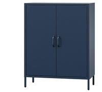 Jan Nowak Aparador Metal 2 Puerta para Salon - Vito | 80 x 101,5 x 40 cm | Cierre Magnético, 2 Estantes Ajustables, Superficie Brillante | Muebles de Salon, Aparadores para Salon