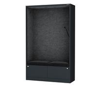 Jan Nowak Armario acústico con Dos Asientos Mueble fonoabsorbente para Oficina Colegio Open Space 185 x 115 x 40 cm Cabina silenciosa Paneles Pet USB C Dos cajones Zona concentración