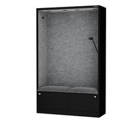 Jan Nowak Armario acústico con Dos Asientos Mueble fonoabsorbente para Oficina Colegio Open Space 185 x 115 x 40 cm Cabina silenciosa Paneles Pet USB C Dos cajones Zona concentración
