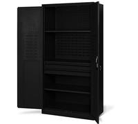 Jan Nowak Armario de Herramientas Metálico TC02AM Armario para Taller Garage Perforación 2 cajones Pintura en Polvo 185 cm x 92 cm x 50 cm