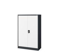 Jan Nowak Armario de Oficina C001K Armario de Almacenamiento metálico 3 estantes Puerta abatible Pintura en Polvo Metal 140 cm x 90 cm x 40 cm