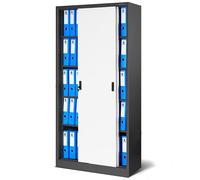 Armario de Oficina con Puertas correderas Armario metálico 4 estantes