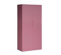 Jan Nowak Armario de Oficina Metálico C34 Armario de Herramientas con Compartimentos Barra de Colgar Recubrimiento de Polvo 185 cm x 90 cm x 45 cm Rosa
