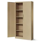 Jan Nowak Armario de Oficina XL C001H Archivador Armario de Herramientas Metálico 4 Estantes con Recubrimiento de Polvo Se Puede Cerrar 195 cm x 90 cm x 40 cm