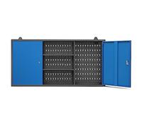 Jan Nowak Armario de Pared Metálico Armario para Herramientas de Taller Pared Perforada 2 estantes Regulables 2 Compartimentos Recubrimiento en Polvo 120 cm x 60 cm x 20 cm