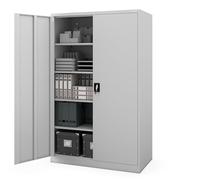Jan Nowak Armario metálico Alto de Gran Capacidad para Oficina Armario archivador de Acero con Cerradura para Documentos y Carpetas A4 con 4 estantes Regulables 185 x 115 x 60 cm