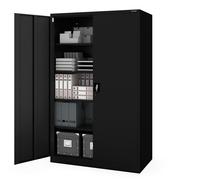 Jan Nowak Armario metálico Alto de Gran Capacidad para Oficina Armario archivador de Acero con Cerradura para Documentos y Carpetas A4 con 4 estantes Regulables 185 x 115 x 60 cm