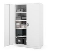 Jan Nowak Armario metálico Alto de Gran Capacidad para Oficina Armario archivador de Acero con Cerradura para Documentos y Carpetas A4 con 4 estantes Regulables 185 x 115 x 60 cm